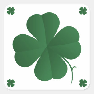 Four Leaf Clovers Square Sticker