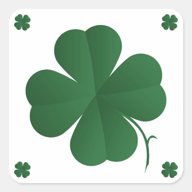 Four Leaf Clovers Square Sticker (Front)