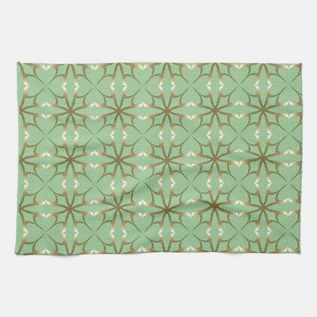 Four-Leaf Clovers Tea Towel (Horizontal)
