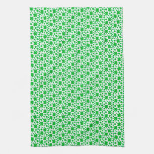 Four-leaf clovers tea towel