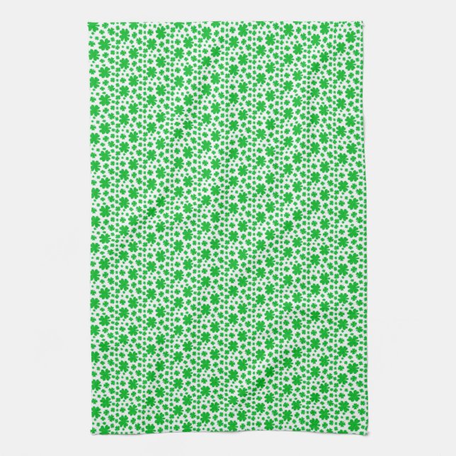 Four-leaf clovers tea towel (Vertical)