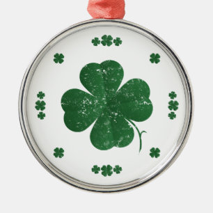 Four Leaf Clovers - vintage style Metal Tree Decoration