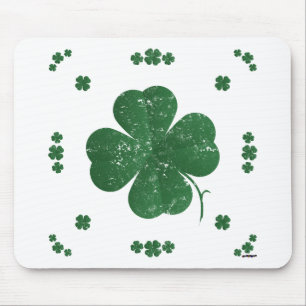 Four Leaf Clovers - vintage style Mouse Mat