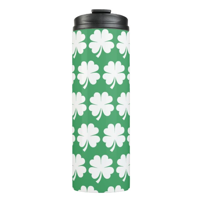 Four Leaf Lucky Clover Saint Patrick's Day Thermal Tumbler (Front)