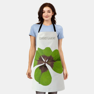 Four Leaf Lucky Clover St Patricks Day Good Luck Apron