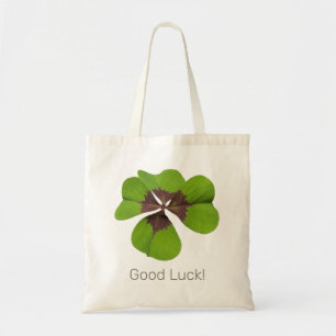 Four Leaf Lucky Clover St Patricks Day Good Luck Tote Bag