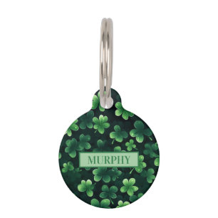 Four Leaf Shamrock Clover Pet Tag