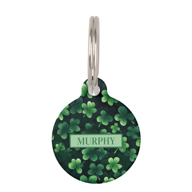 Four Leaf Shamrock Clover   Pet Tag (Front)