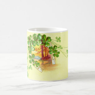 Four leaved clover and horseshoe coffee mug