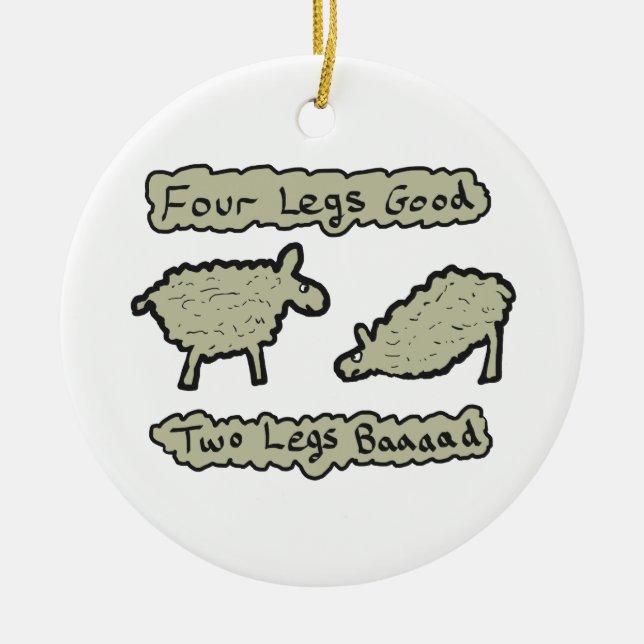 Four Legs Good Ceramic Tree Decoration (Front)