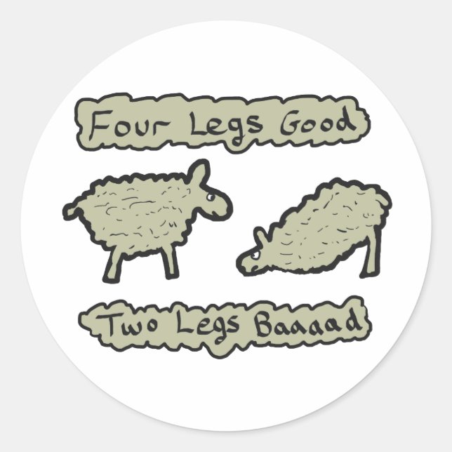 Four Legs Good Classic Round Sticker (Front)