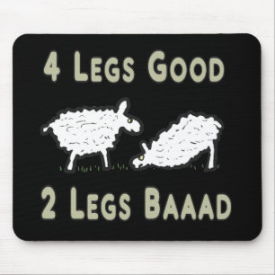 Four Legs Good Funny Sheep Pun Mouse Mat
