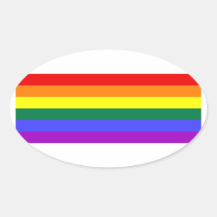FOUR LGBT Flag Oval Sticker