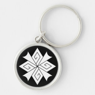 Four lightning bolts with thunderclaps key ring