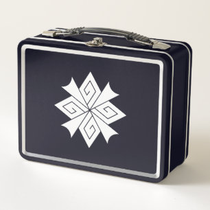 Four lightning bolts with thunderclaps metal lunch box