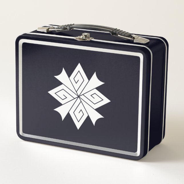 Four lightning bolts with thunderclaps metal lunch box (Front)