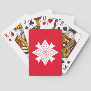 Four lightning bolts with thunderclaps playing cards