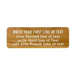 four lines of editable text on faux wood, rustic