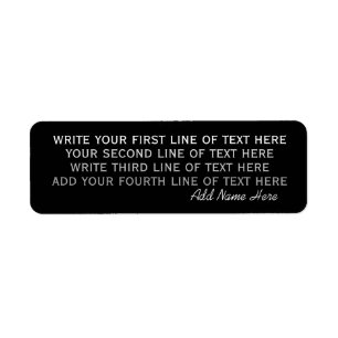 four lines of editable text on simple basic black