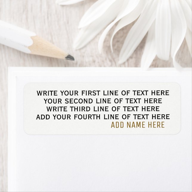 four lines of editable text on simple basic white (Insitu)