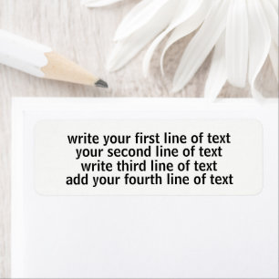 four lines of editable text on simple plain white