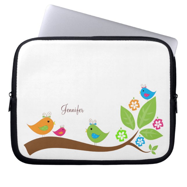 Four Little Birdies Laptop Sleeve (Front)