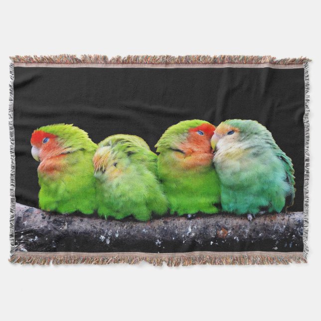 Four Little Canaries Throw Blanket (Front)