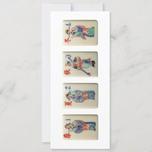 Four Mahjong Season tiles (Warriors) – Invitation