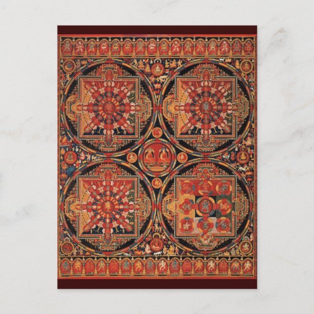 Four Mandalas Postcard (Front)
