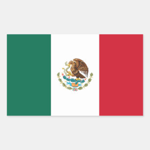 FOUR Mexico National Flag Rectangular Sticker
