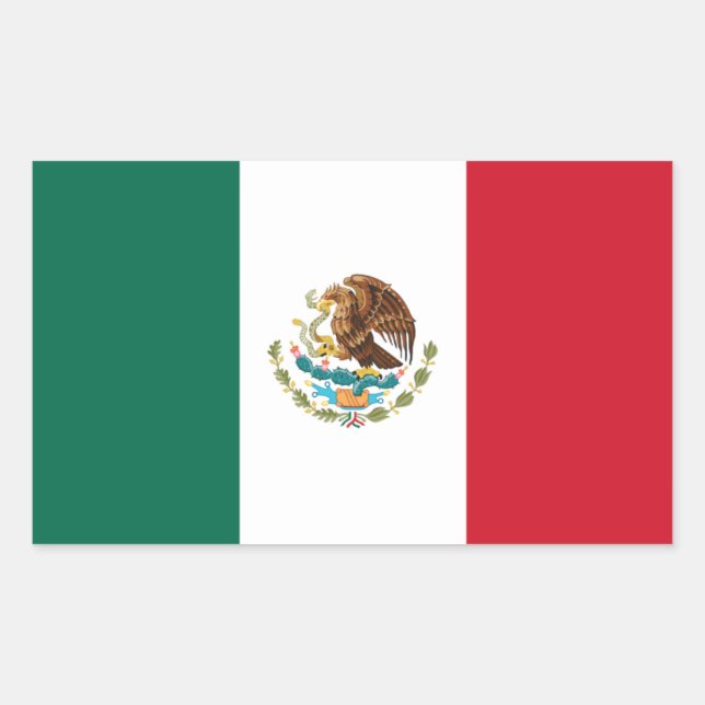 FOUR Mexico National Flag Rectangular Sticker (Front)