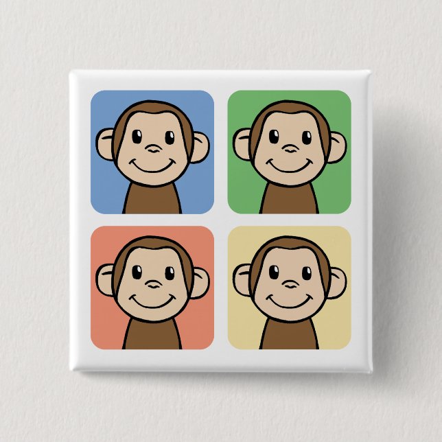Four Monkeys 15 Cm Square Badge (Front)