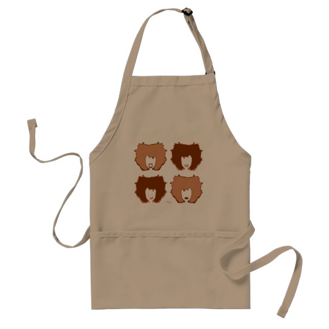 FOUR MOODS in TAN and BROWN Standard Apron (Front)
