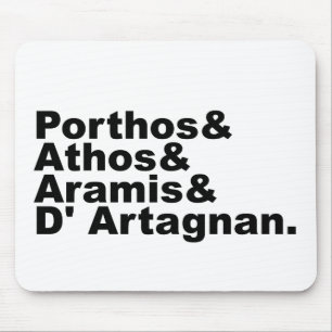 Four Musketeers - Porthos Athos Aramis D'Artagnan Mouse Mat