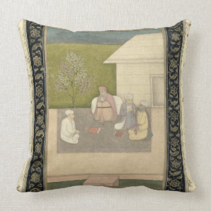 Four Muslim holy men seated in meditation outside Cushion
