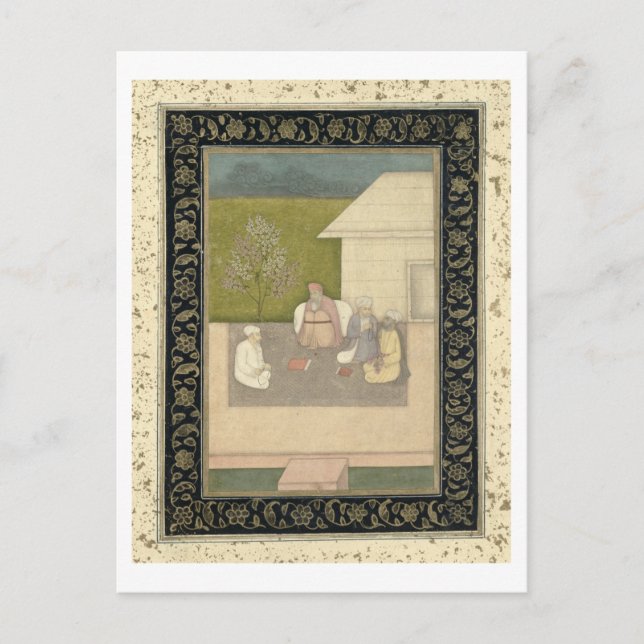 Four Muslim holy men seated in meditation outside Postcard (Front)