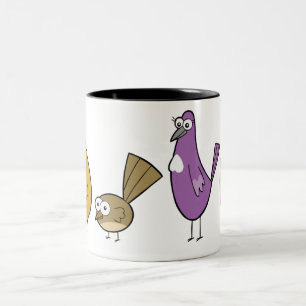 Four Native New Zealand Birds Drinking Mugs