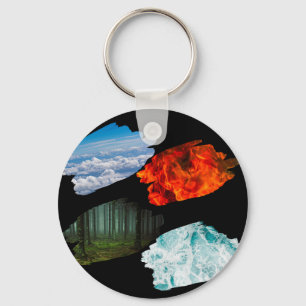 Four nature elements  key ring