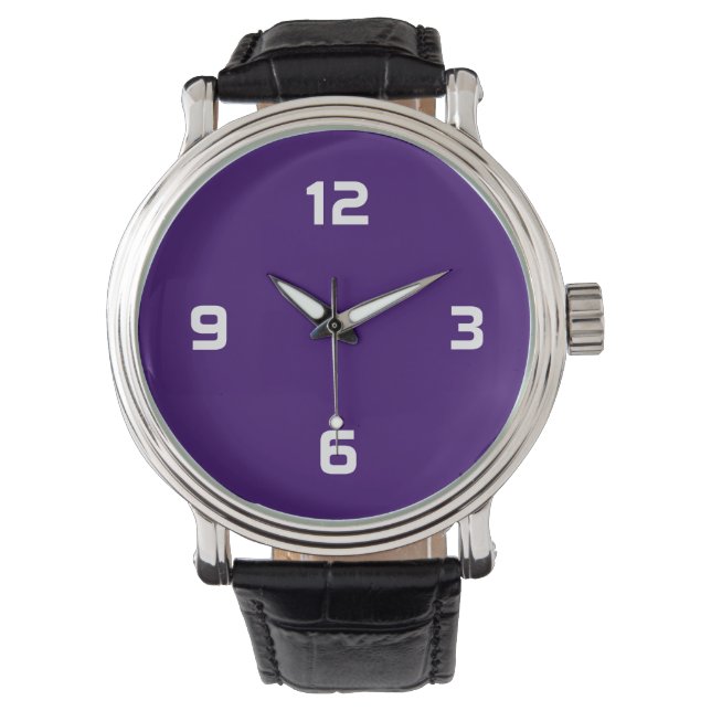 Four Numbers - White on Deep Purple Watch (Front)