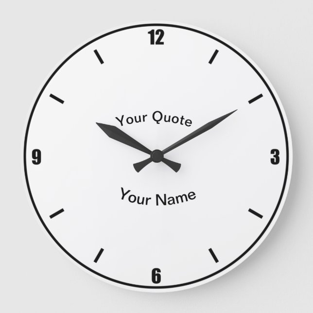 Four Numbers with vertical Standard Numbers Large Clock (Front)