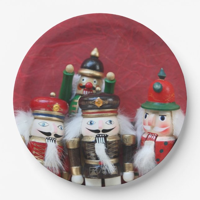 Four nutcrackers group paper plate (Front)