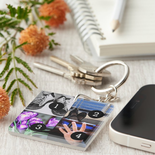 Four of Your Photos Make Your Own Keepsake Key Ring (Front Right)
