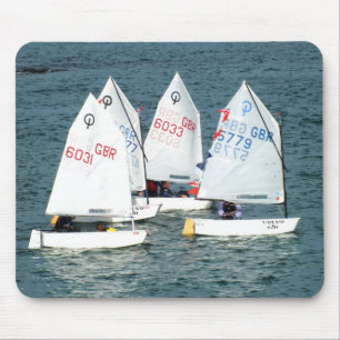 Four Optimist boats Mouse Mat