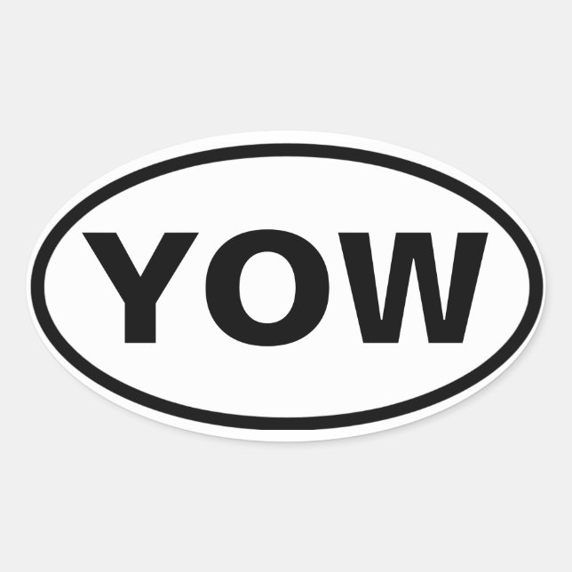 FOUR Ottawa Int'l Airport "YOW" Oval Sticker (Front)