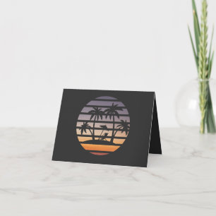 four palm trees in a sunset T-Shirt Card