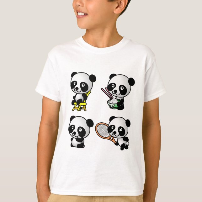 FOUR PANDAS shirt - choose style - customizable (Front)