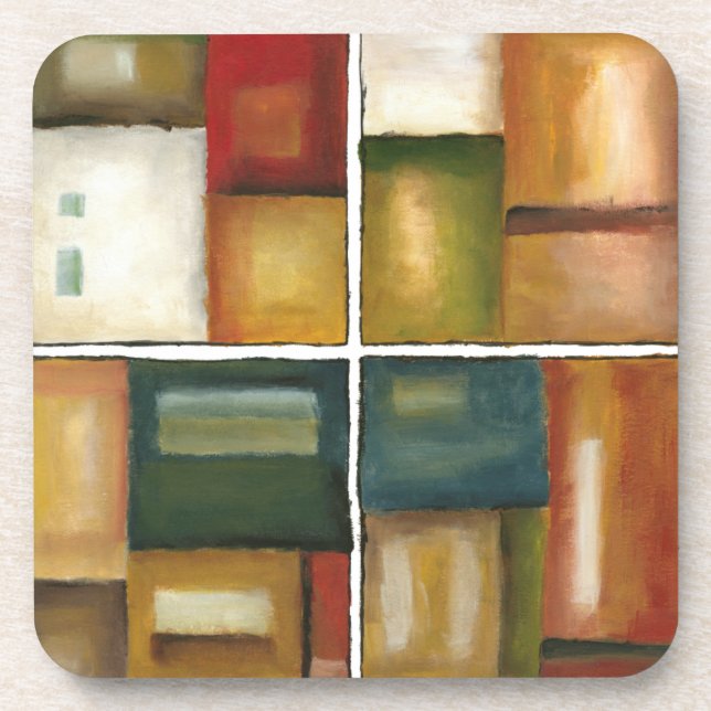 Four Panelled Painting by Jennifer Goldberger Coaster (Front)