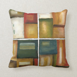 Four Panelled Painting by Jennifer Goldberger Cushion