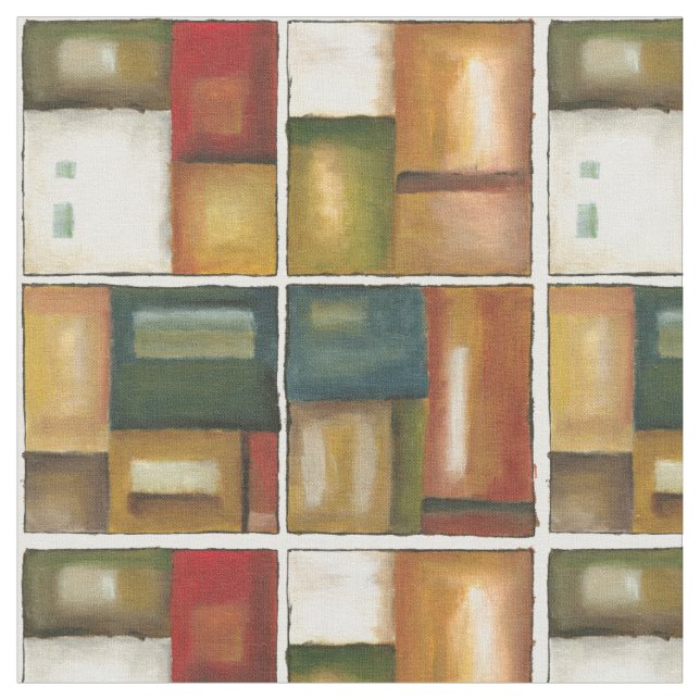 Four Panelled Painting by Jennifer Goldberger Fabric (Close Up)