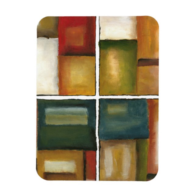 Four Panelled Painting by Jennifer Goldberger Magnet (Vertical)
